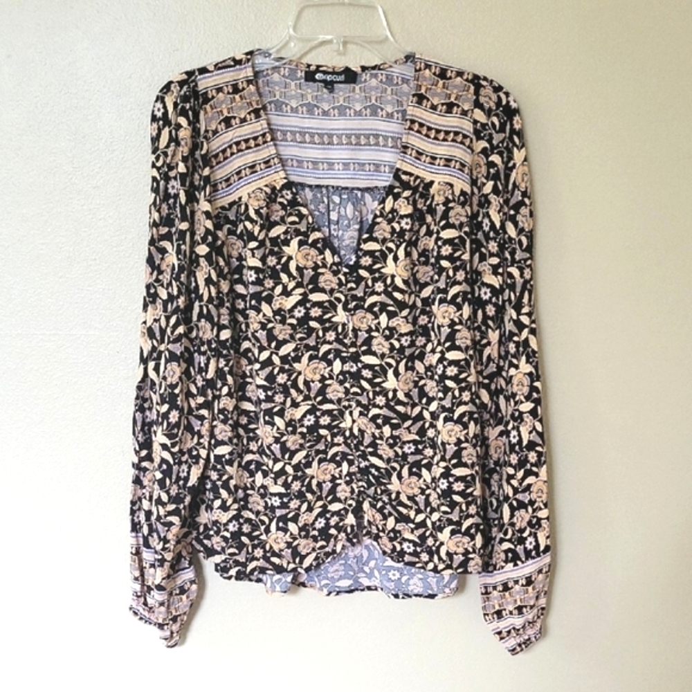 Rip Curl Womens Dreamer Floral Boho Long Sleeve Blouse - Size XS